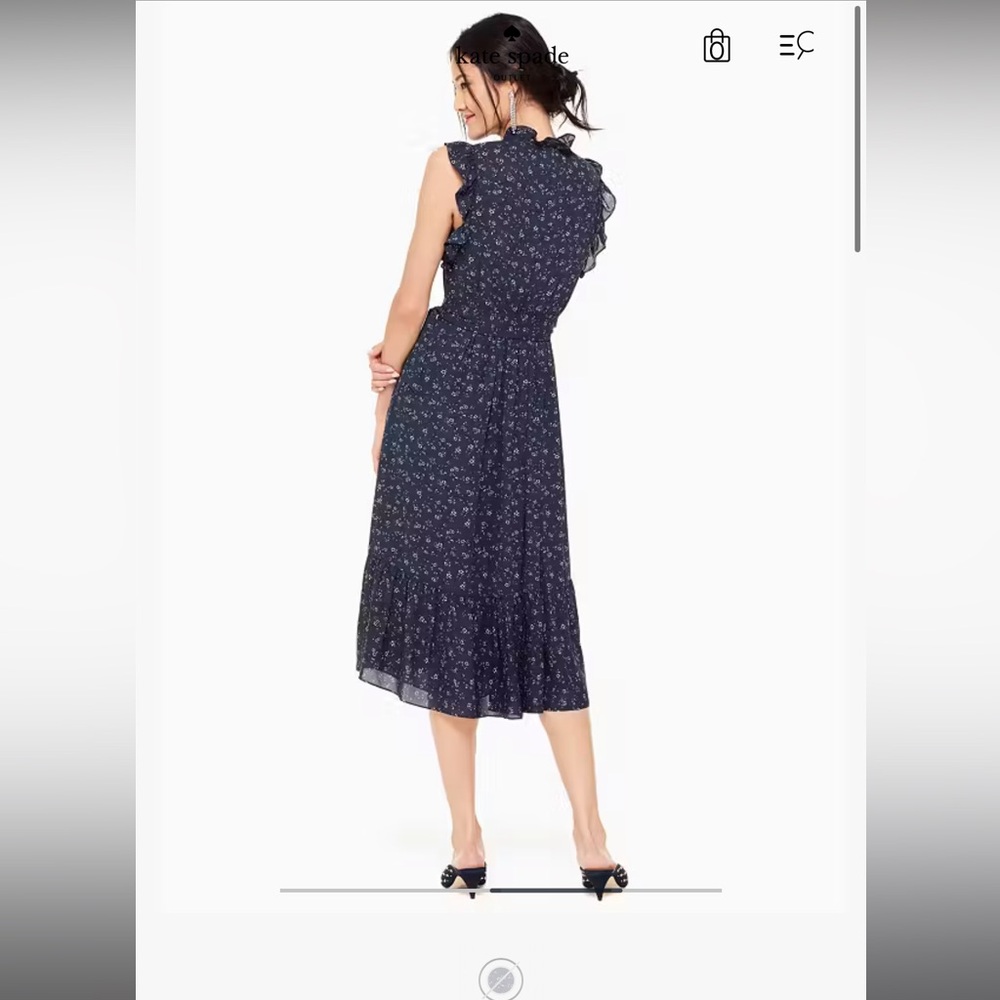 ♠️ Kate Spade ♠️ Out West Wild Rose Ruffle Wrap Dress - Picture 4 of 8